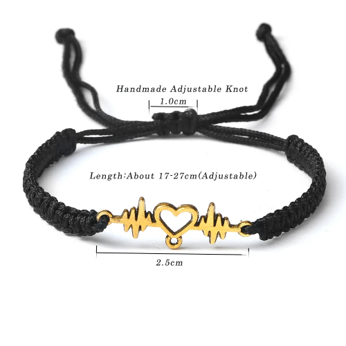 Lucky Fashion Jewelry Handmade Heartbeat Couple Bracelets