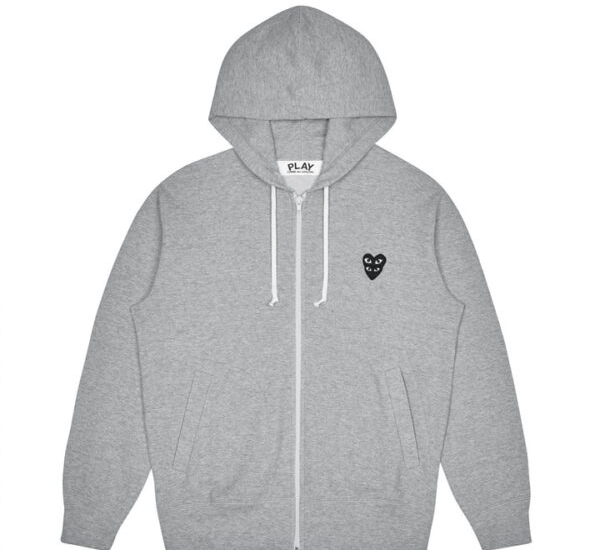 PLAY ZIP HOODIE WITH BLACK FAMILY HEART