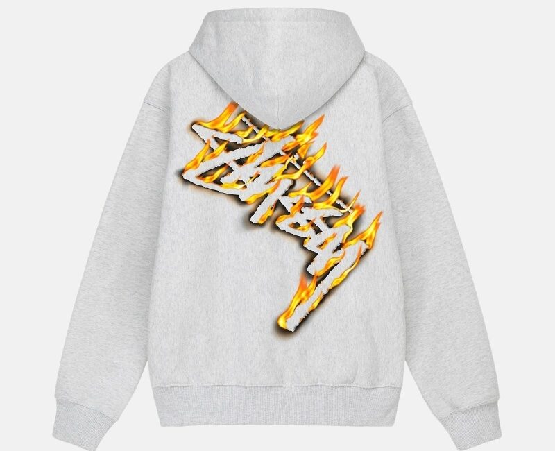 Stüssy Burning Stock Zip Hoodie Herren Schwarz