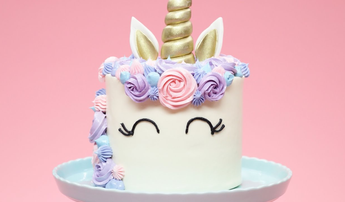 Homemade  unicorn birthday cake