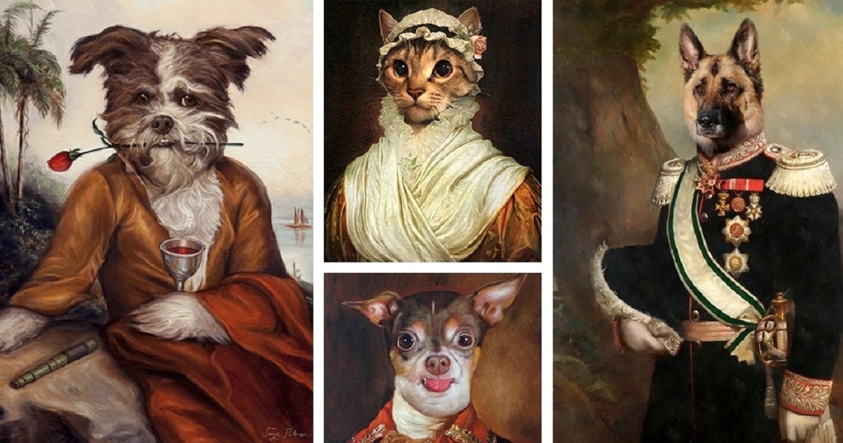 multi pet portraits