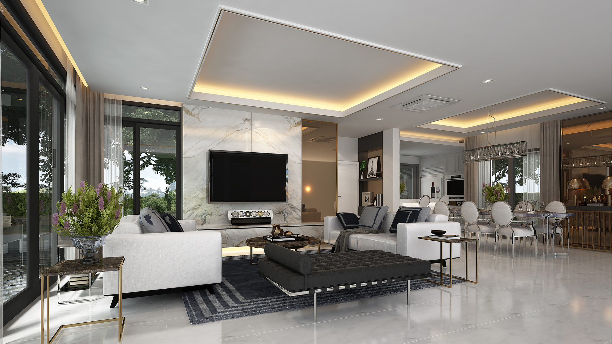 the image shows some interior work and the text online interior design services india overlay on the image and there is also the logo of Studioezube