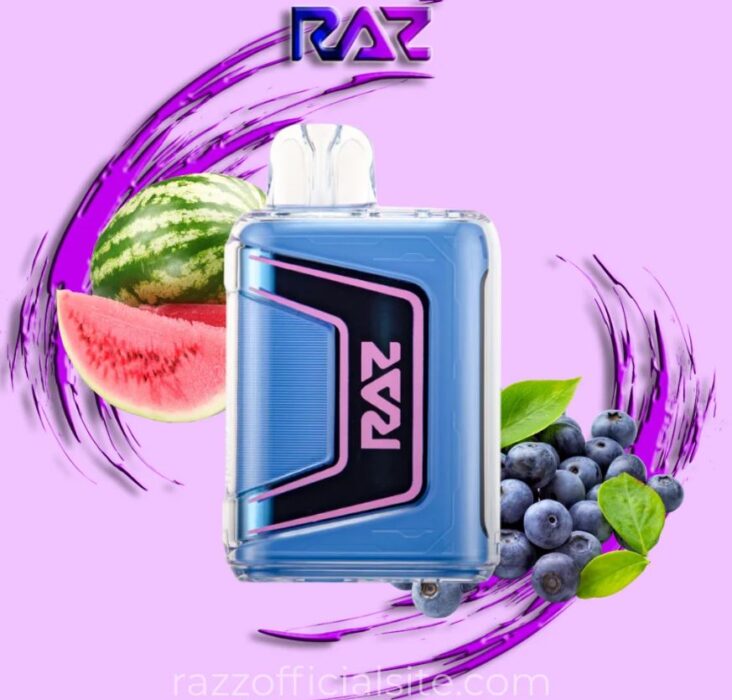 Blueberry Watermelon Raz Vape TN9000 is a mix of blueberries and watermelons.