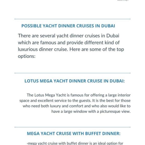 Yacht Dinner Cruise in Dubai