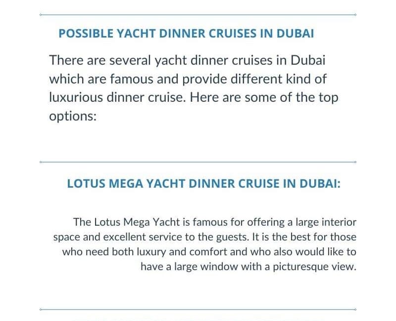 Yacht Dinner Cruise in Dubai