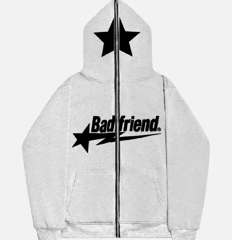 Bad-Friend-Full-Zipper-Hoodie-Light-Grey-Black-2