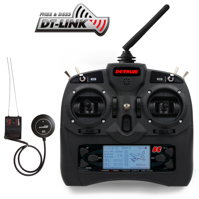 Detrum GAVIN-8C 8-Kanal-Digitalsender mit SR86A-G GPS-Autopilot-Telemetrieempfänger