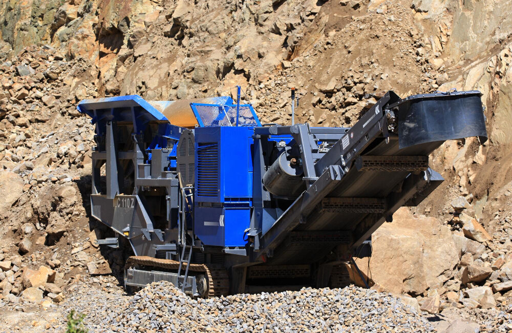 A quarry using a mobile crusher in the Philippines