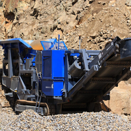 A quarry using a mobile crusher in the Philippines