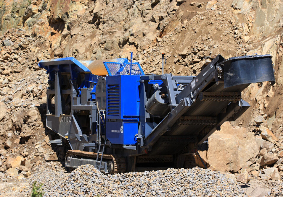 A quarry using a mobile crusher in the Philippines