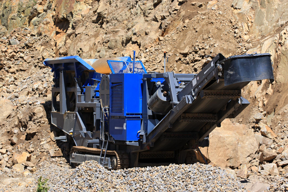 A quarry using a mobile crusher in the Philippines