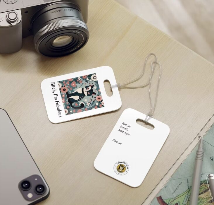 cat luggage tags