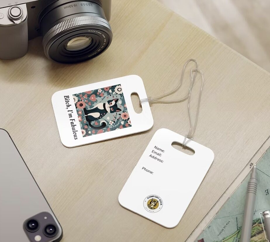 cat luggage tags