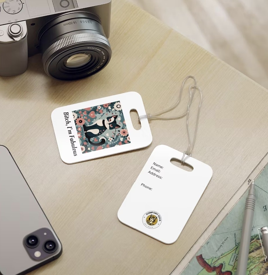 cat luggage tags